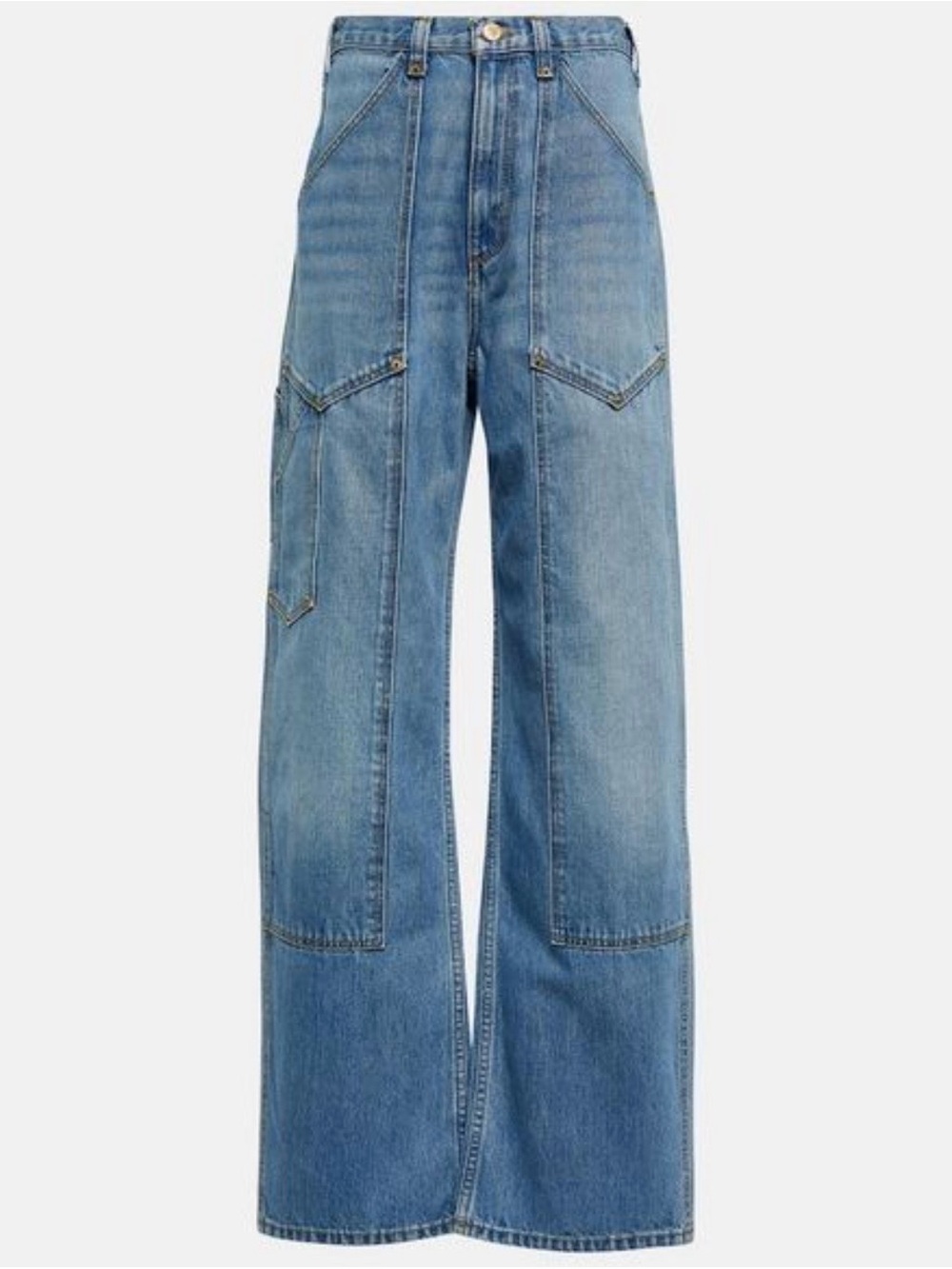 Re/Done Light Blue Denim Waist Label Jeans